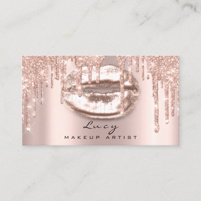 Tropfen  Lippen Glitzer Tropfen Parkplatz Terminkarte (Vorderseite)