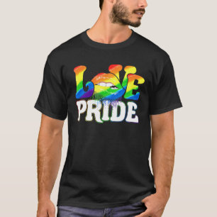 Tropfen Lippen Kiss Pride Lgbt Gay Liebe Lesbian R T-Shirt