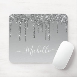 Tropfen-Mauspad für silberne Glitzer Mousepad