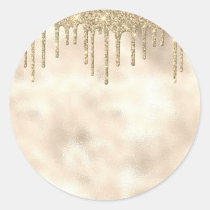 Tropfen mit Gold-Glitzer-Blindvorlage für Shimmer- Runder Aufkleber