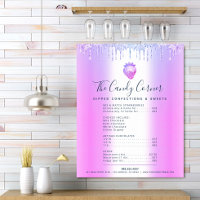 Tropfen mit lila Glitzer Dessert Sweet Menu Preisl