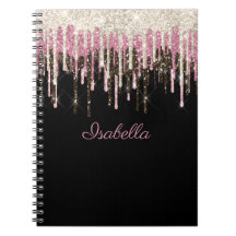 Tropfen mit Personalisiertem schwarzrosa Glitzer