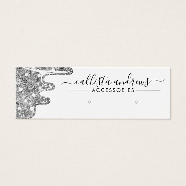 Tropfen mit weißem Silberschunkel-Glitzer verdiene (Vorderseite)