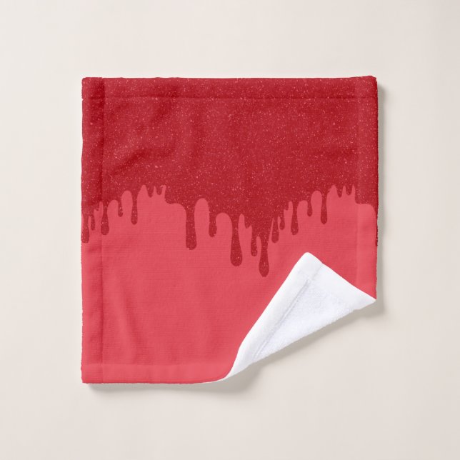 Tropfen Pattern Tomato Red Washtuch - Anpassbar Waschlappen (Waschlappen)