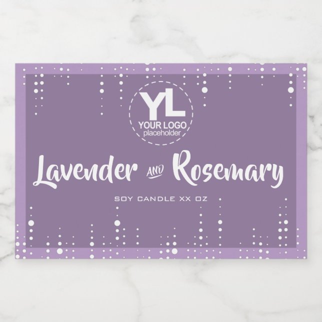 Tropfen Regen Glitzer Lila Soy Candle Packung Lebensmitteletikett (Einzelnes Label)