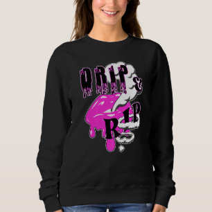 Tropfen & Rip Vaping Lips & Vapor Rings für Nikoti Sweatshirt