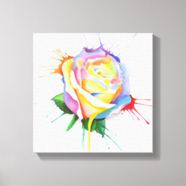 Tropfen-Rose für Aquarellfarben Leinwanddruck