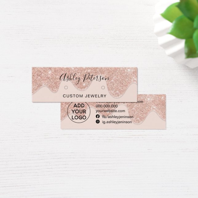 Tropfen Rose Gold Glitzer Ohrringe anzeigen (Schreibtisch)