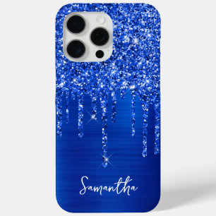 Tropfen Royal Blue Glitzer Glam Name Case-Mate iPhone Hülle
