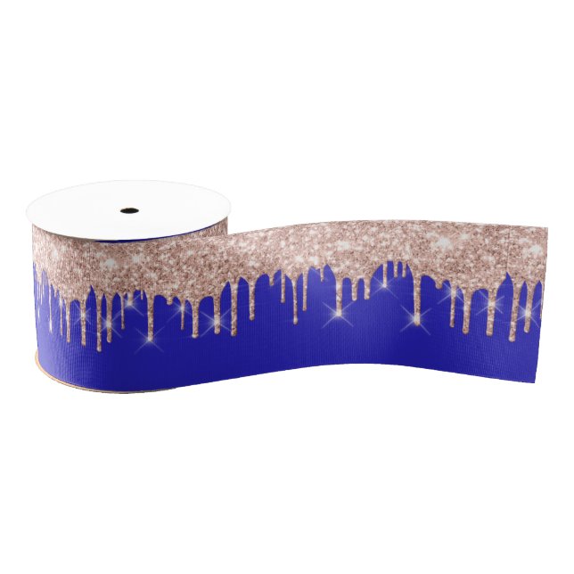 Tropfen Royal Rote Rose Royal Blue Spark Ripsband (Spule)