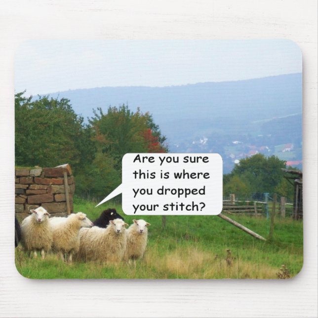 Tropfen-Stich-Schafe Mousepad (Vorne)