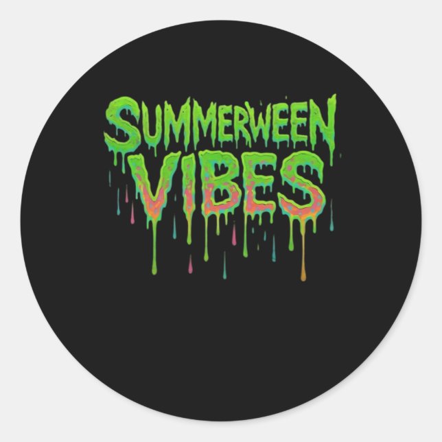 Tropfen Summerween Vibes Spooky Fun Classic Runder Aufkleber (Vorderseite)