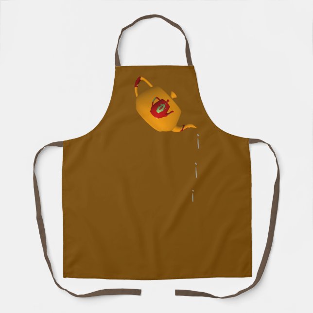 Tropfen Tropfen Doppelteapot Brown Schürze (Vorderseite)