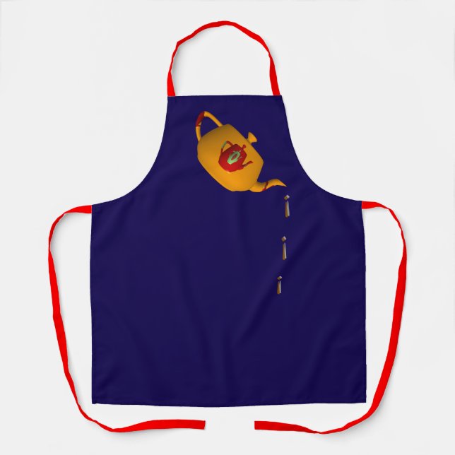 Tropfen Tropfen Double Teapot DBlue Schürze (Vorderseite)