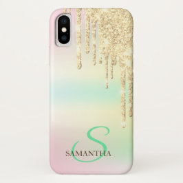 Tropfen von Gold Glitzer Holographic Iridescent Case-Mate iPhone Hülle