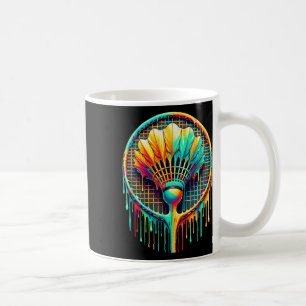 Tropfende Farbe Badminton-Spieler-Shuttle-Racket  Kaffeetasse