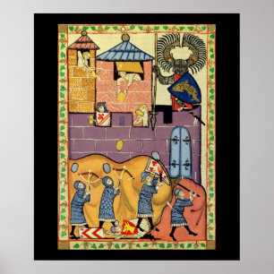 Tropfende Felsen, Codex Manesse aus dem 14. Jahrhu Poster