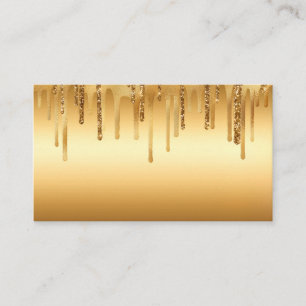 Tropfende goldene Lack Glitter Akzente Funkelnd Visitenkarte