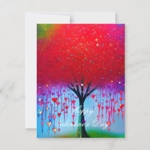 Tropfende Herzen Baum Valentinstag  Feiertagskarte