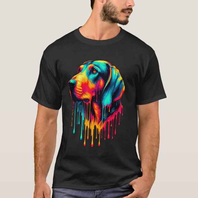 Tropfende Kunst Plott Hound T-Shirt (Vorderseite)