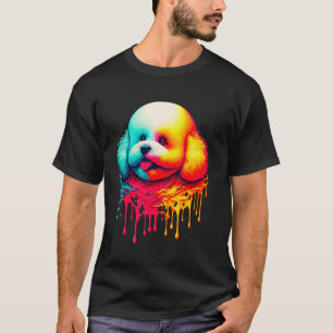 Tropfende Kunstmalerei Bichon Frise Bichon Tenerif T-Shirt