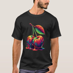 Tropfende Kunstmalerei Kirsche Obst Kirschen T-Shirt