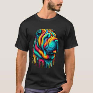Tropfende Malerei Kunst Chinesischer Shar-Pei Shar T-Shirt