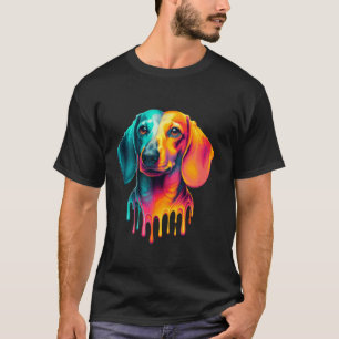Tropfende Malerei Kunst Dachshund Hund Dachshunde T-Shirt