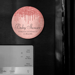 Tropfende Pfirsich-Glitter   Terrakotta-Korallen-D Magnet