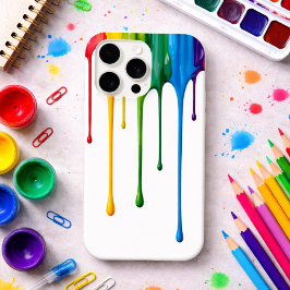 Tropfende Regenbogenfarbe iPhone 15 Pro Hülle