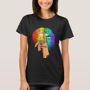 Tropfende Regenbogenlippen Hand Richte nicht Gay P T-Shirt