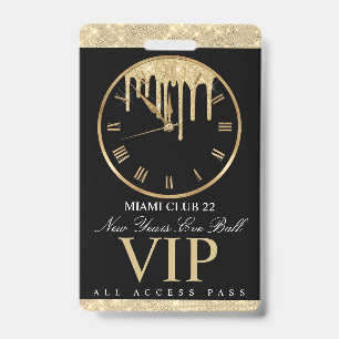 Tropfende Uhr NYE All Access Ausweis
