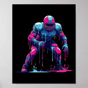 Tropfender amerikanischer Footballspieler Männer F Poster