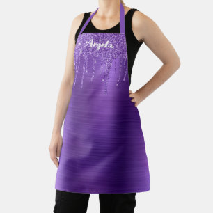 Tropfender Amethyst Glitter Glam Personalisiert Schürze