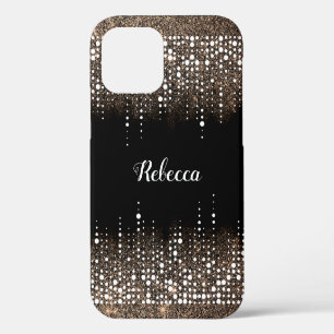 Tropfender Glitter Gold Regen Glamouröser Glam Nam iPhone 12 Hülle