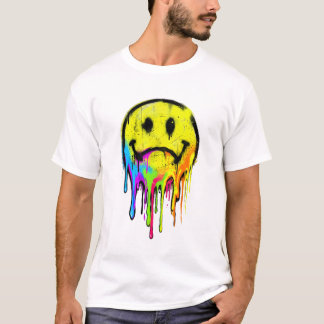 Tropfender Regenbogen-Graffiti-Smiley T-Shirt