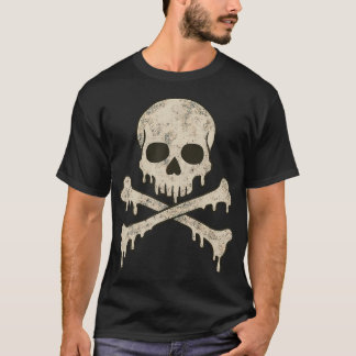 Tropfender Totenkopf-Kreuzknochen-Skelett-Jolly-Ro T-Shirt