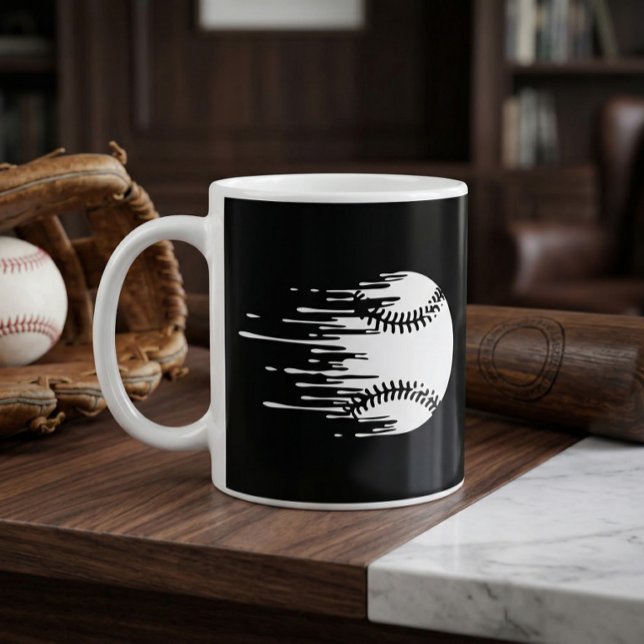 Tropfendes Baseball-Design für kühne Sportfans Kaffeetasse (Dripping Baseball Graphic Mug)