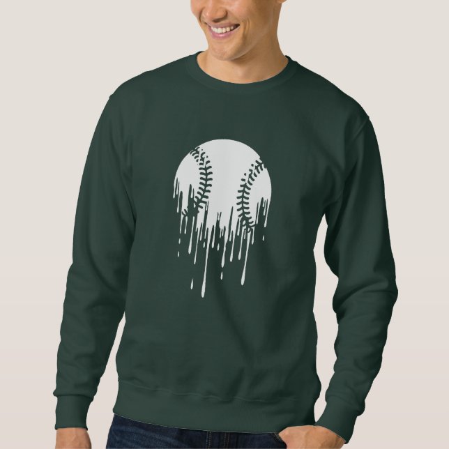 Tropfendes Baseball-Design für kühne Sportfans Sweatshirt (Vorderseite)