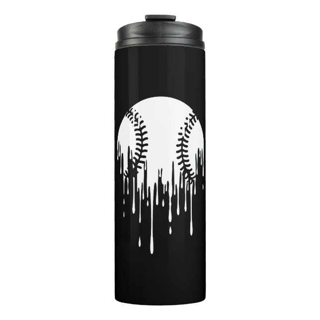 Tropfendes Baseball-Design für kühne Sportfans Thermosbecher (Vorderseite)