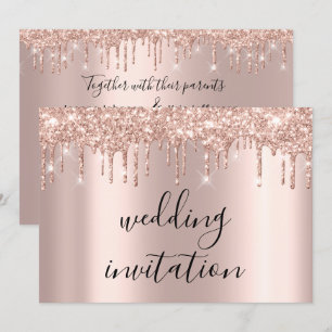 Tropfens Black Spark Wedding Bridal Rose Gold Einladung