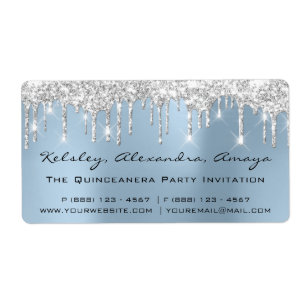 Tropfens Silver Bridal Sweet 16. Quinceanera Blue