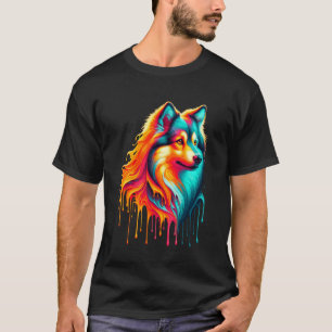 Tropfmalerei Kunst Schwedischer Vallhund Västgötas T-Shirt