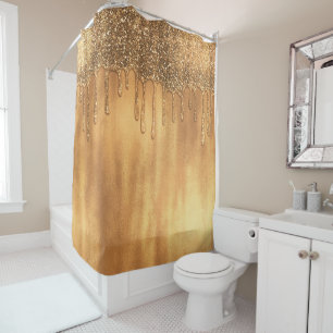 Tropft in Gold Honig Glitter Hübsche Tropfen Duschvorhang