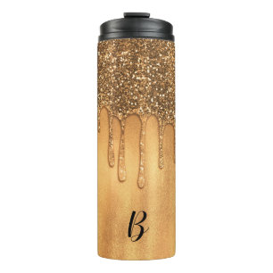 Tropft in Gold Honig Glitter Hübsche Tropfen Thermosbecher