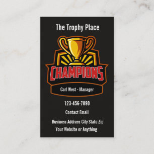 Trophäen- und Auszeichnungen-Shop Geschäftskarten Visitenkarte