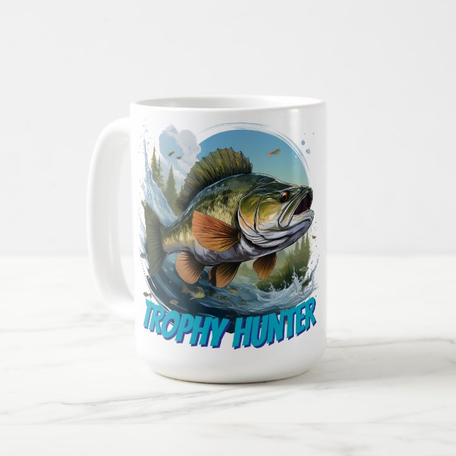 Trophy Bass Hunter Anpassbar  Kaffeetasse (Vorderseite Links)
