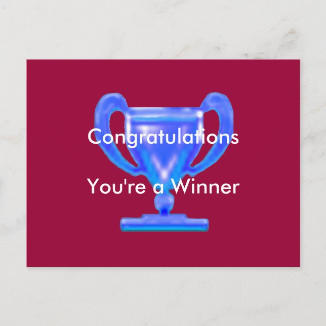 Trophy Blue Cup The MUSEUM Zazzle Geschenke Postkarte (Vorderseite)