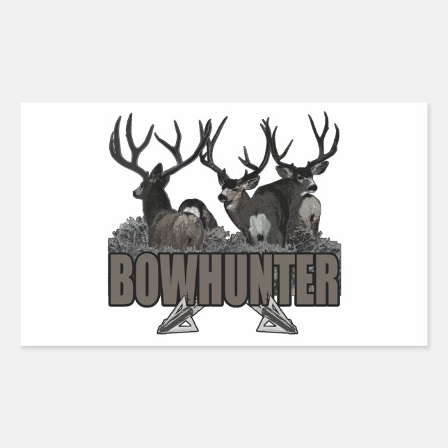 Trophy Bucks Bowhunter Rechteckiger Aufkleber (Vorderseite)