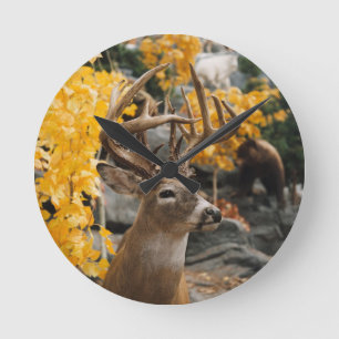 Trophy Deer Runde Wanduhr